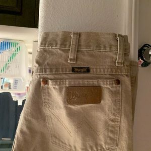 Men wrangler tan jeans